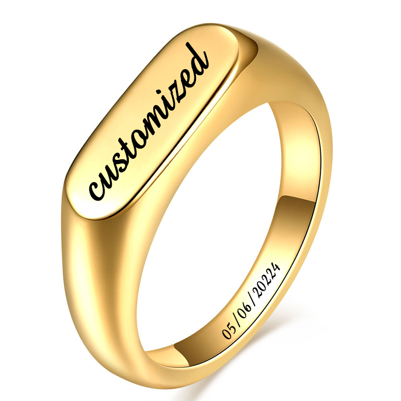 Mens Signet Ring - خواتم لافتات من الفولاذ المقاوم للصدأ