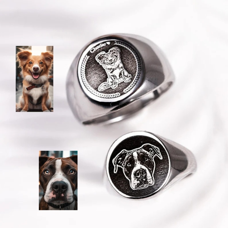 Mens Signet Ring - خاتم مخصص للرجال مع نقش صورة