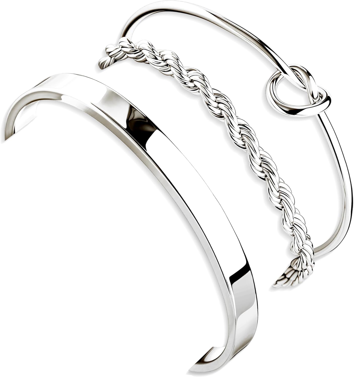 Jewelry Essentials Watches - أساور فضة استرلينية عيار 925 للنساء،