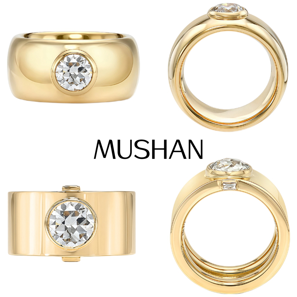 Moissanite Ring - خاتم مخصص من الفضة الإسترلينية عيار