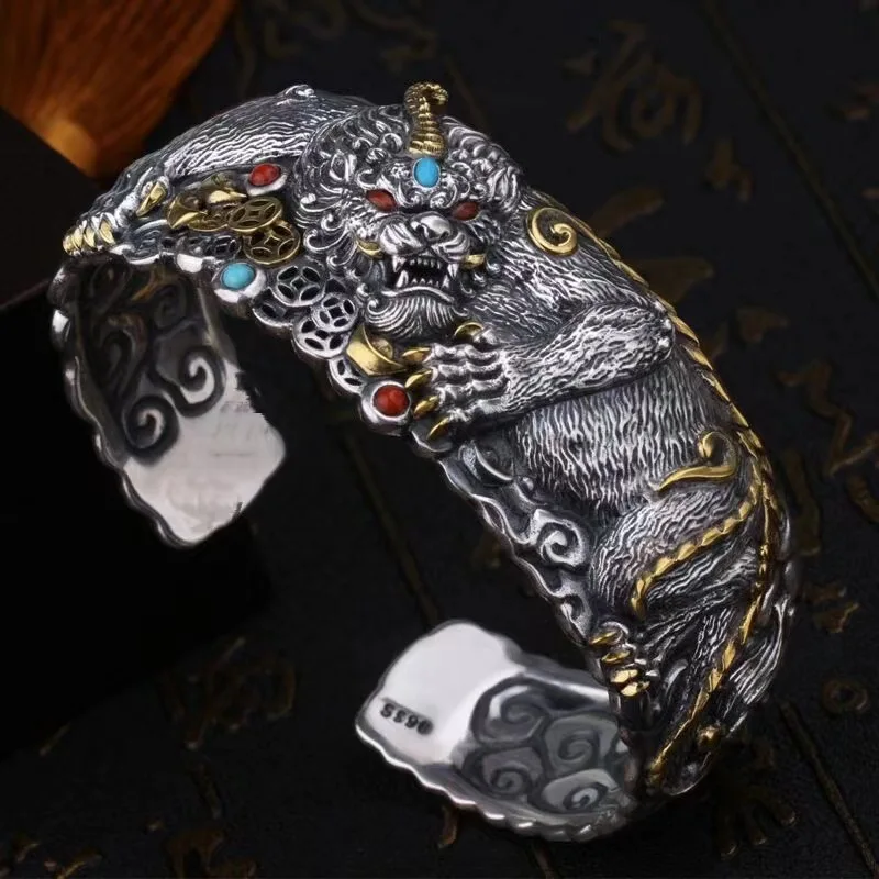 Cuff Bangle Bracelet - محظوظ Pixiu النمر سوار مجوهرات اكسسوارات