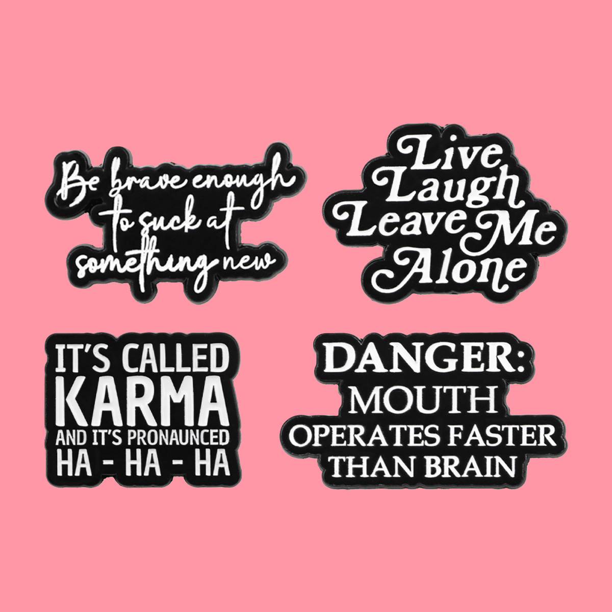 Jewelry Quotes - دبوس زينة بتصميم 'خطر: الفم يعمل