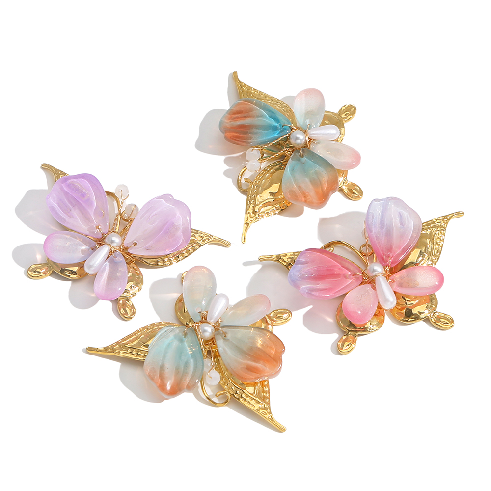 Butterfly Pendant Necklace - الفولاذ المقاوم للصدأ اليد خيوط التدرج