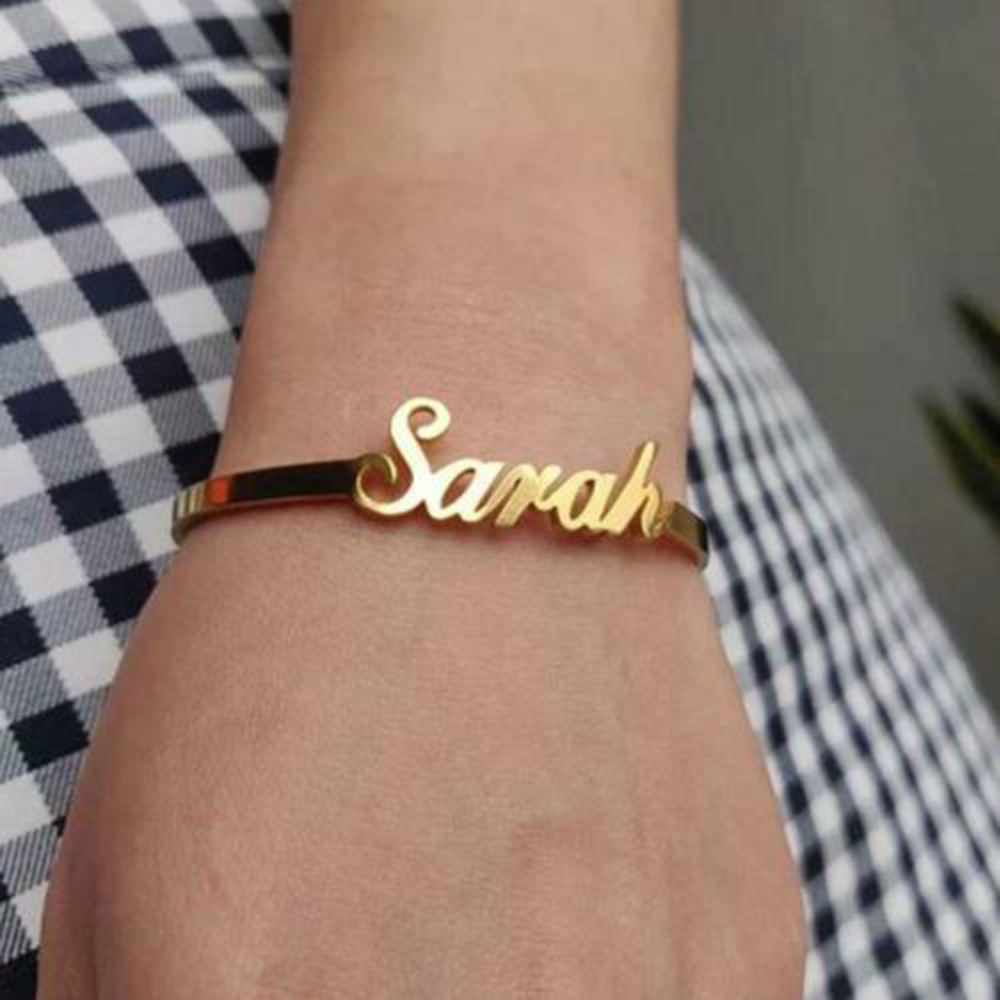 Cuff Bangle Bracelet - شخصية مخصصة اسم الكفة الأساور أساور