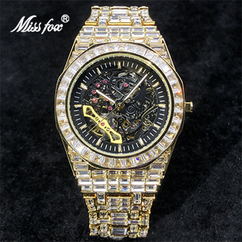 Jewelry Watches Brands - MISSFOX-ساعة ميكانيكية للرجال من الفولاذ المقاوم