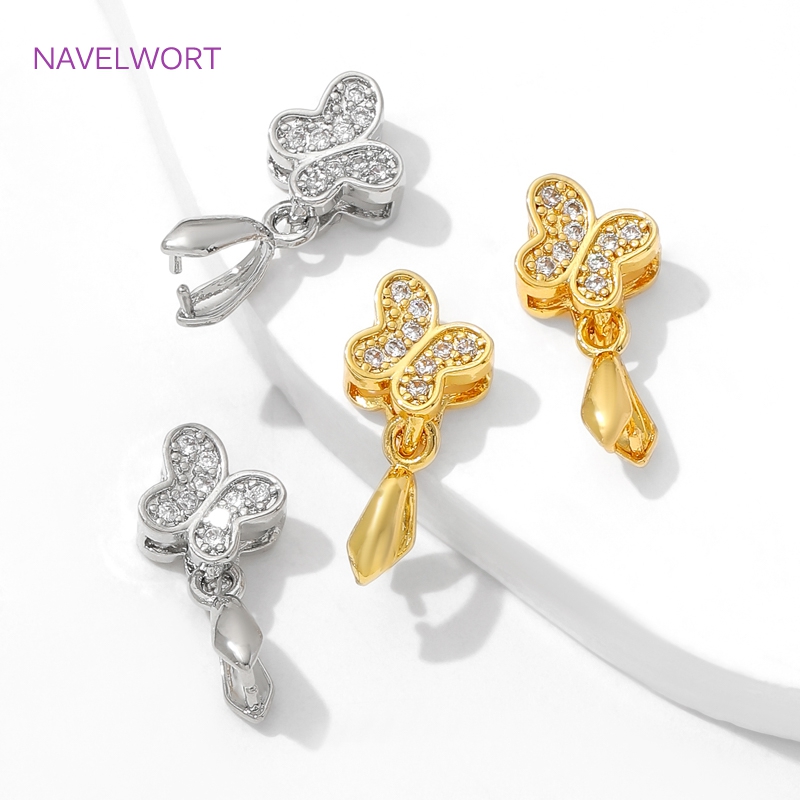 Butterfly Pendant Necklace - النحاس قرصة الكفالات 18K مطلية بالذهب
