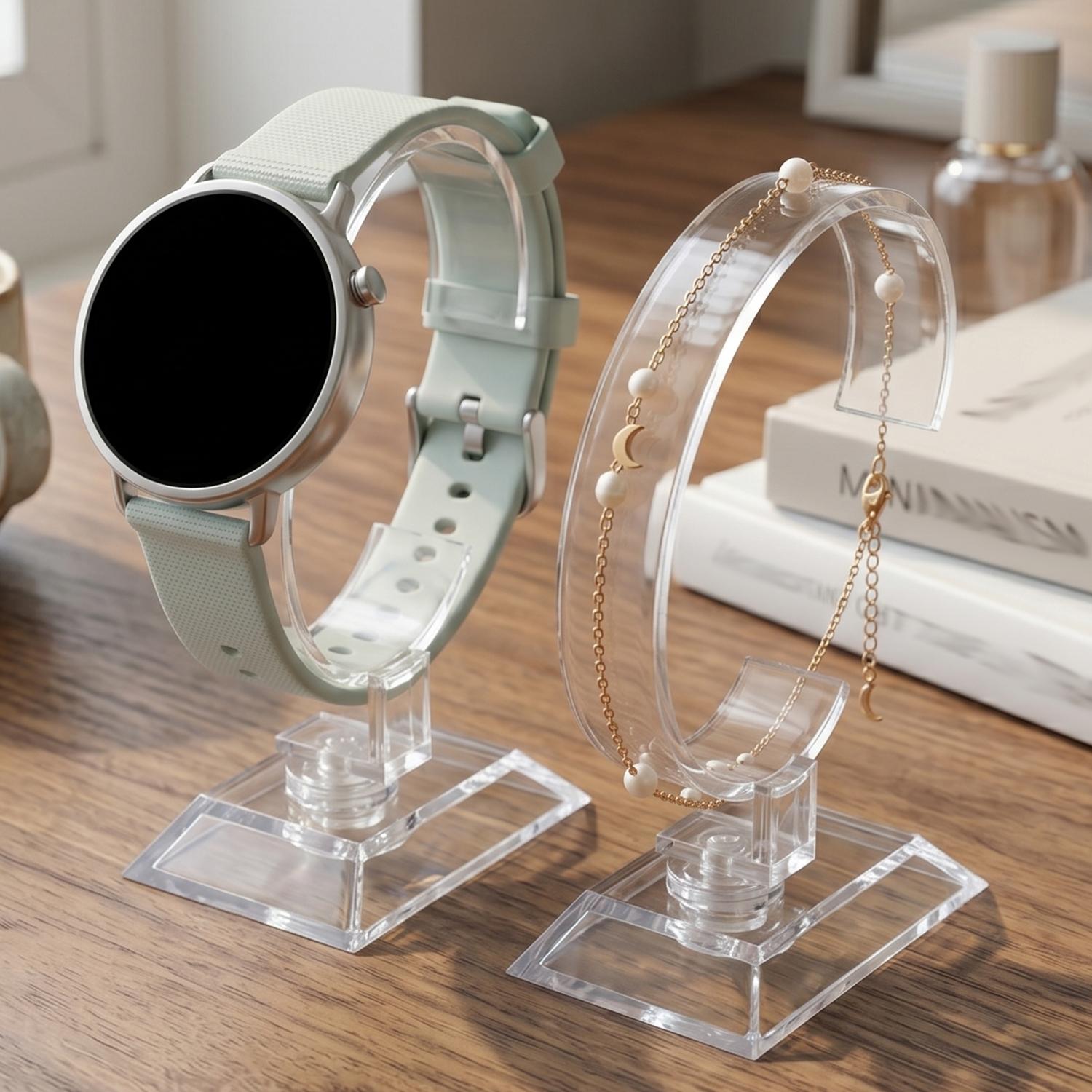 حامل عرض ساعات شفاف على شكل حر - مراجعة Jewels On Watches وسعره
