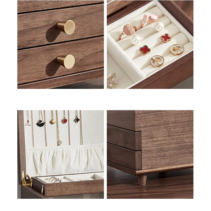 صندوق مجوهرات متعدد الطبقات، ص - مراجعة Jewelry Box Watches Bracelets وسعره