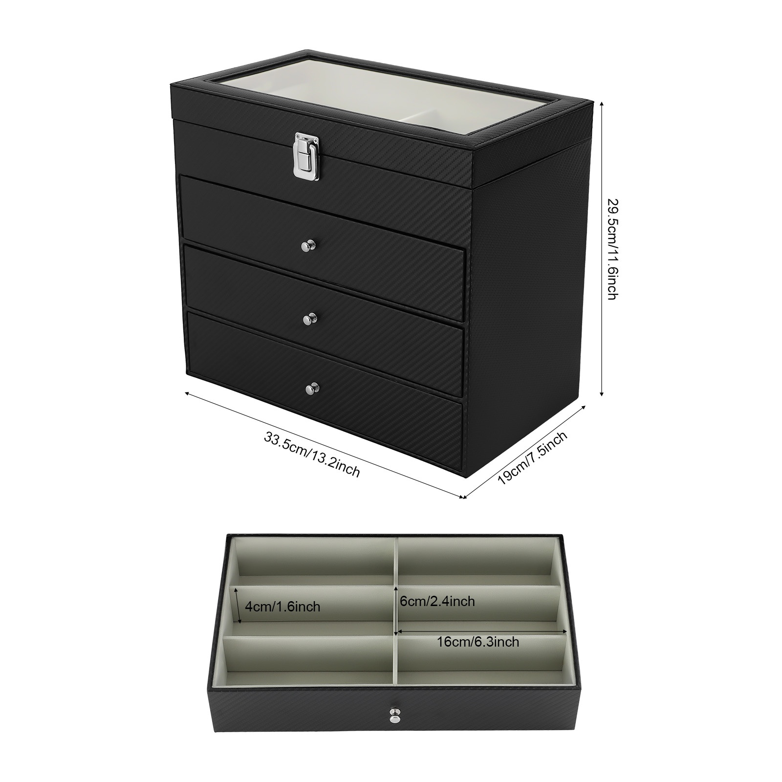 صندوق عرض وتخزين للنظارات، منظ - مراجعة Jewelry Box Watches Bracelets وسعره