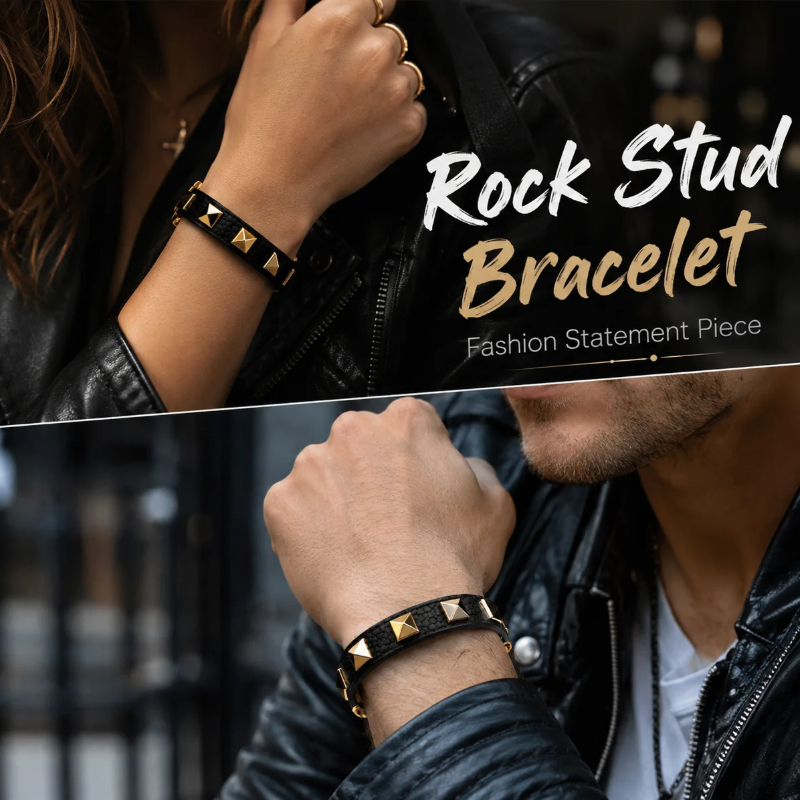 سوار جلدي بتصميم بانك بـ 10 أل - مراجعة Cuff Bangle Bracelet وسعره