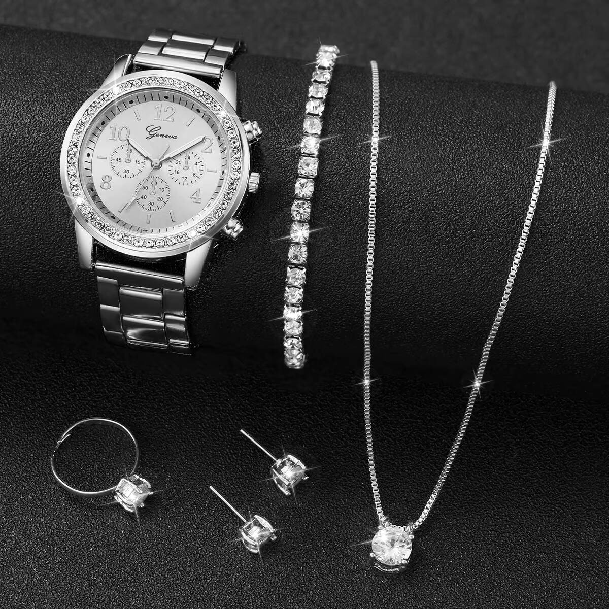 6 قطع/مجموعة ساعات نسائية أنيق - مراجعة Jewelry Box Watches Bracelets وسعره