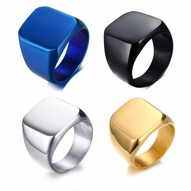 Vnox-خاتم ختم من الفولاذ المقا - مراجعة Mens Signet Ring وسعره
