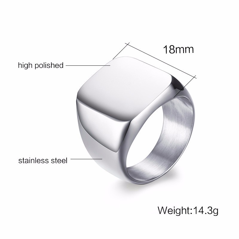 Vnox-خاتم ختم من الفولاذ المقا - مراجعة Mens Signet Ring وسعره