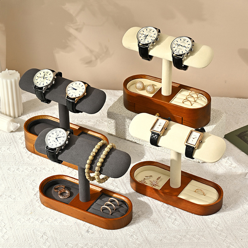 Oirlv خشب متين ساعة منظم الرف  - مراجعة Jewelry Box Watches Bracelets وسعره