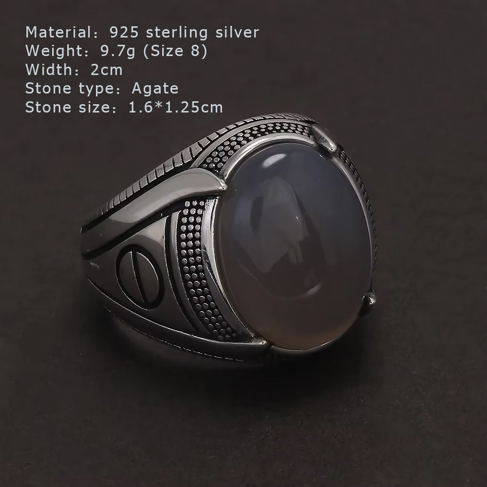 S925 فضة العقيق الخاتم الدائري - مراجعة Mens Signet Ring وسعره