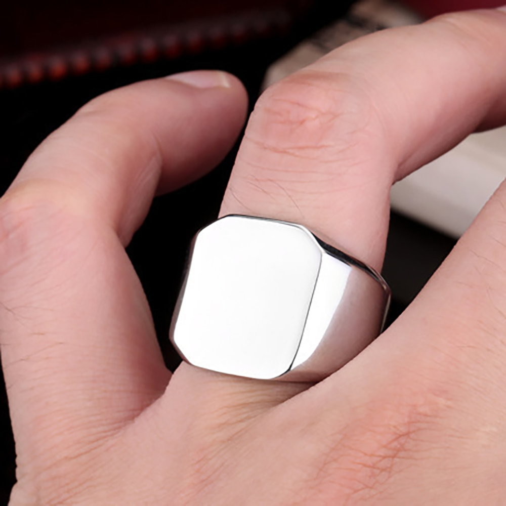 نقش مجاني جديد الفضة/الذهب/أسو - مراجعة Mens Signet Ring وسعره