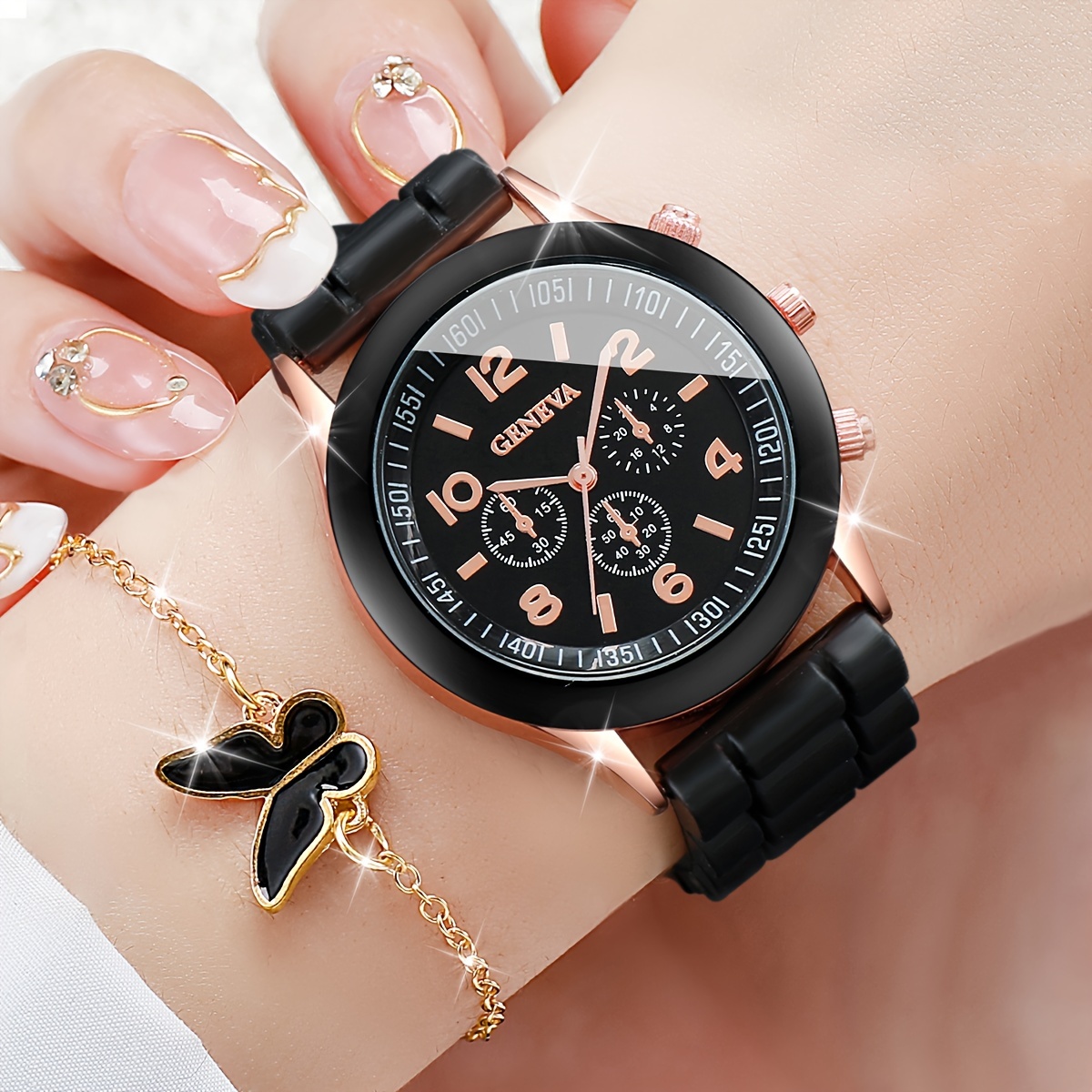 6 قطعة/المجموعة ساعة نسائية عا - مراجعة Jewelry Box Watches Bracelets وسعره