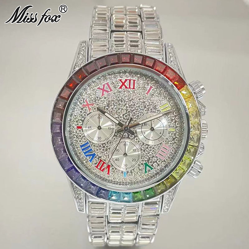 MISSFOX الفاخرة مثلج ساعة للرج - مراجعة Jewelry Inspired Watches وسعره