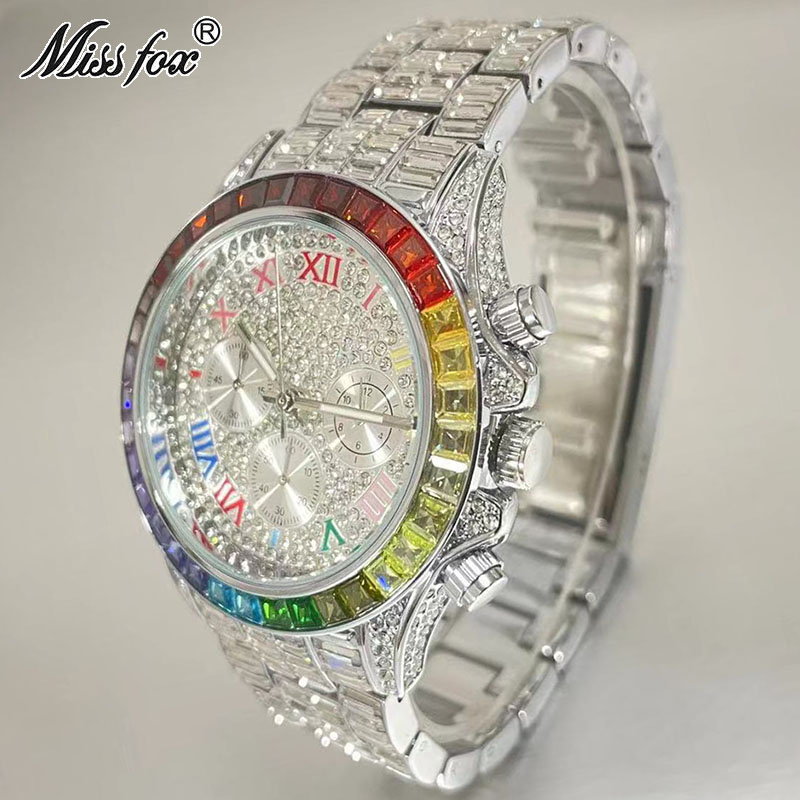 MISSFOX الفاخرة مثلج ساعة للرج - مراجعة Jewelry Inspired Watches وسعره