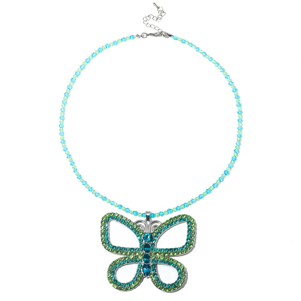 قلادة فراشة مبالغ فيها على طرا - مراجعة Butterfly Pendant Necklace وسعره