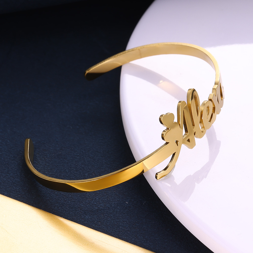 سوار على شكل قلب صغير من الفول - مراجعة Cuff Bangle Bracelet وسعره
