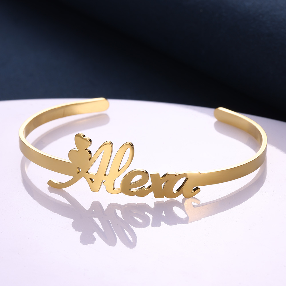 سوار على شكل قلب صغير من الفول - مراجعة Cuff Bangle Bracelet وسعره