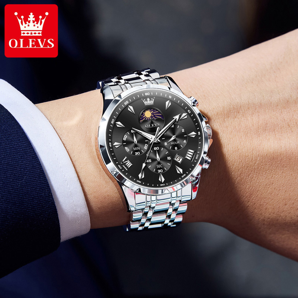 ساعة OLEVS 3653 ماركة Moon Pha - مراجعة Jewelry Inspired Watches وسعره