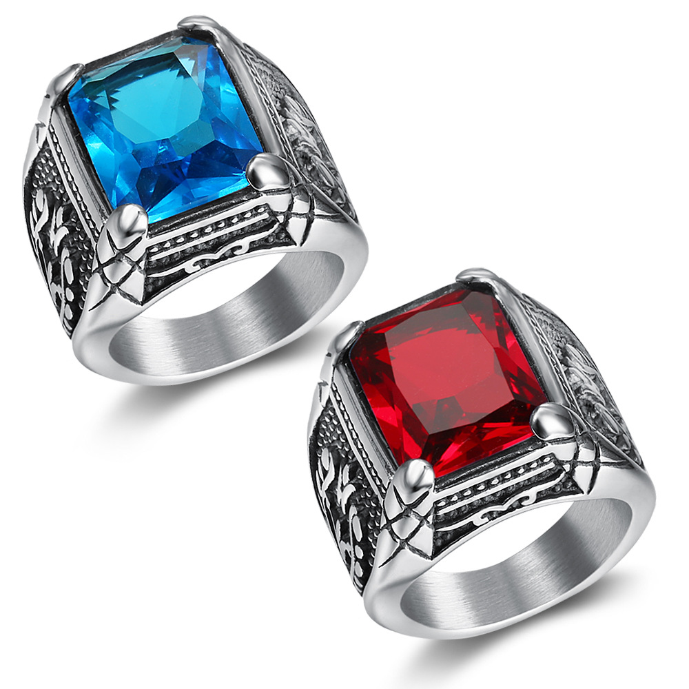 الفضة اللون الرجال الأحمر الأز - مراجعة Mens Signet Ring وسعره