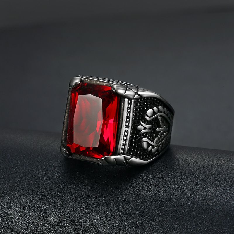 الفضة اللون الرجال الأحمر الأز - مراجعة Mens Signet Ring وسعره