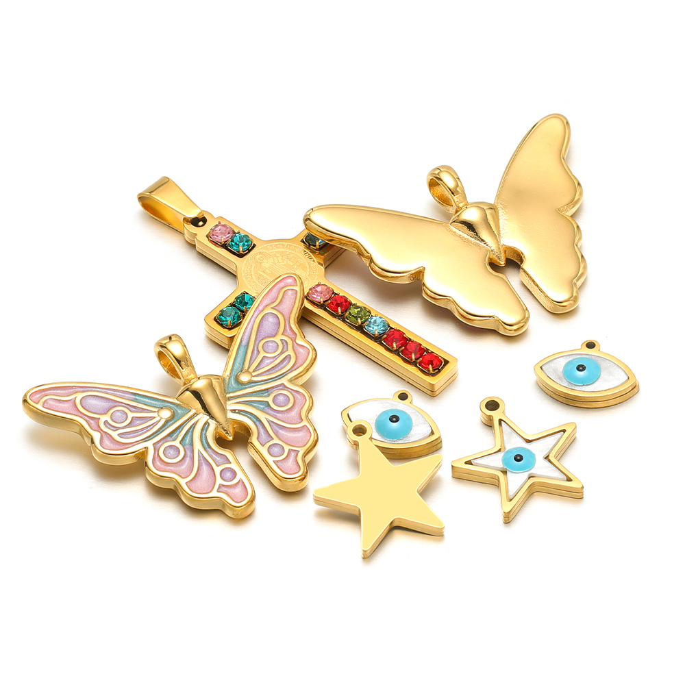 5 قطعة/الوحدة الفولاذ المقاوم  - مراجعة Butterfly Pendant Necklace وسعره