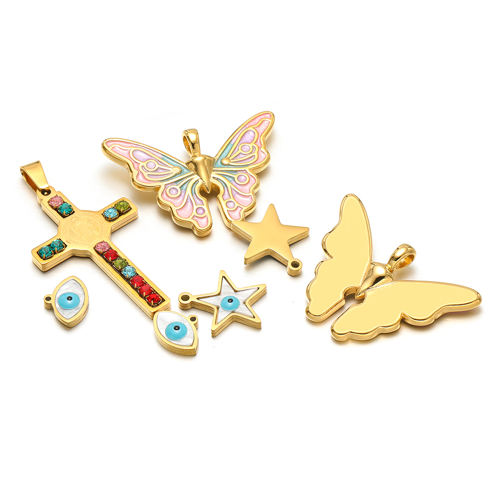5 قطعة/الوحدة الفولاذ المقاوم  - مراجعة Butterfly Pendant Necklace وسعره