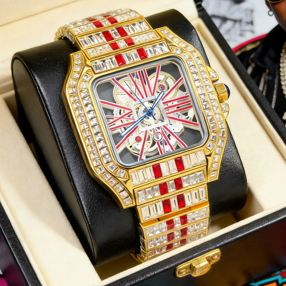 ساعة يد رجالية فاخرة مرصعة بال - مراجعة Jewelry Watches Brands وسعره
