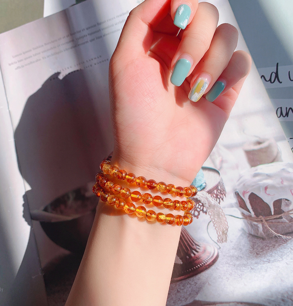 الطبيعية بيبالد العنبر البرتقا - مراجعة Gemstone Bracelet Healing وسعره