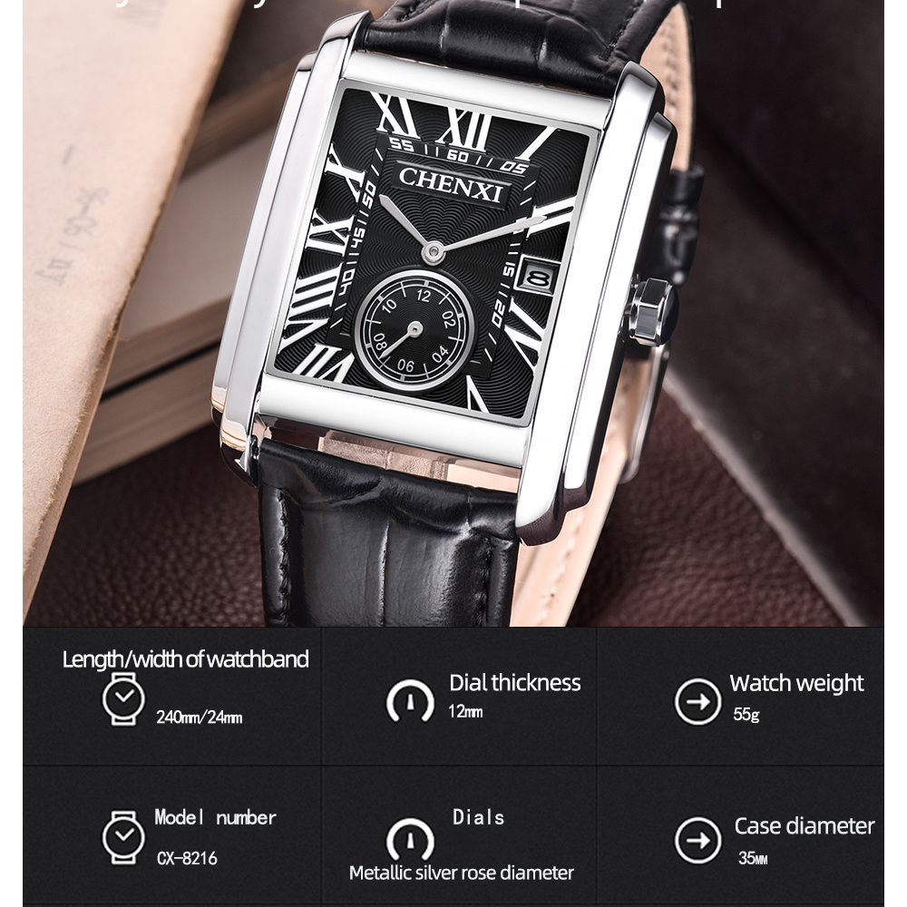 CHENXI 8216 موضة كلاسيكية مربع - مراجعة Jewelry Inspired Watches وسعره