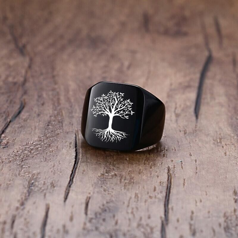 Vnox-خواتم رجالية مع نقش ، مجو - مراجعة Mens Signet Ring وسعره