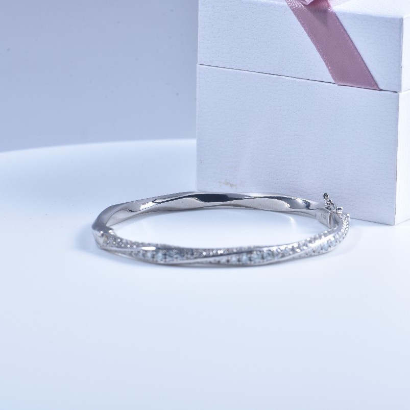 سوار فضة استرليني عيار 925 للن - مراجعة Cuff Bangle Bracelet وسعره