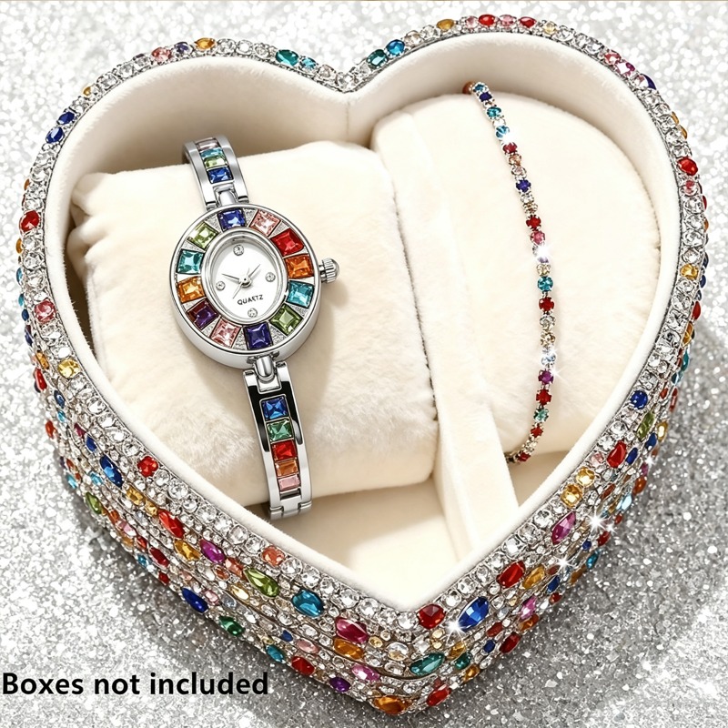 قطعتان من ساعات اليد النسائية  - مراجعة Jewelry Box Watches Bracelets وسعره