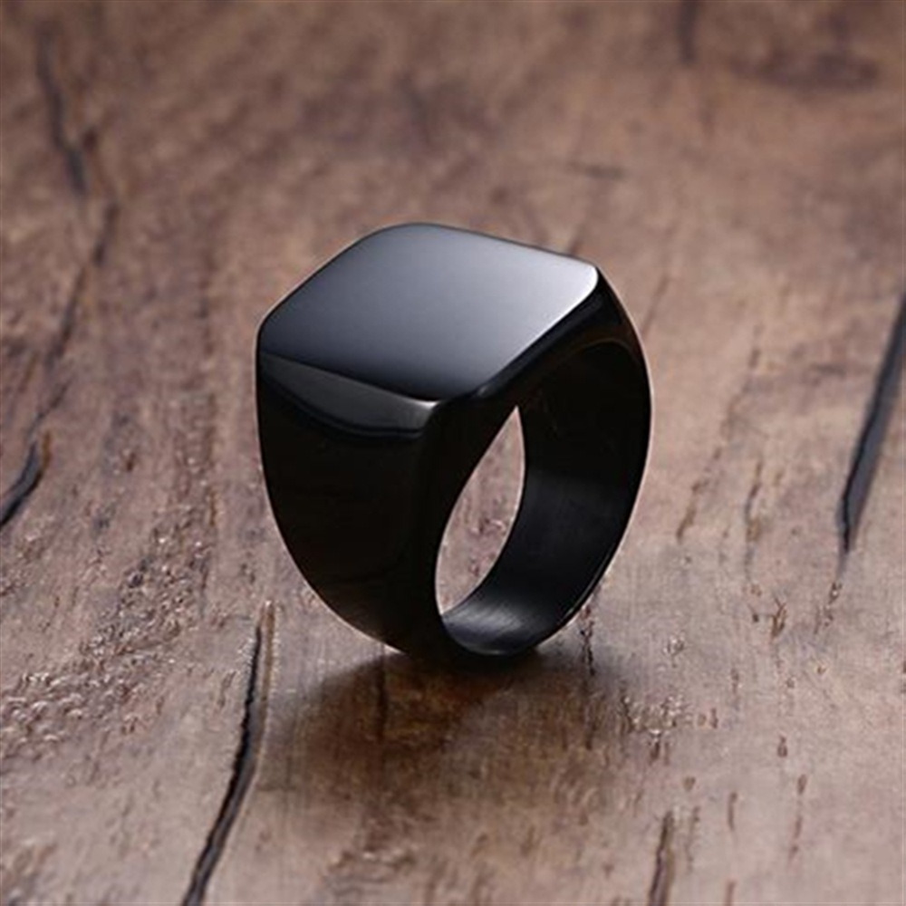 خواتم سوداء ناعمة من الفولاذ ا - مراجعة Mens Signet Ring وسعره