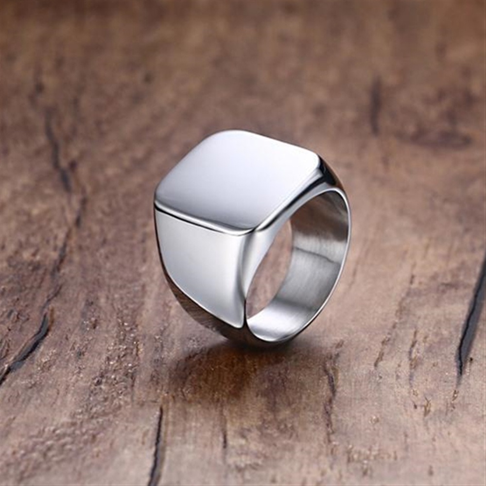خواتم سوداء ناعمة من الفولاذ ا - مراجعة Mens Signet Ring وسعره