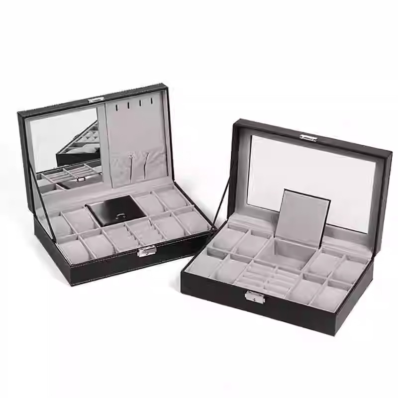 صندوق ساعة جلدي متعدد الوظائف  - مراجعة Jewelry Watches Brands وسعره