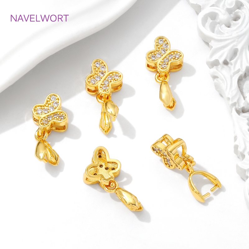 النحاس قرصة الكفالات 18K مطلية - مراجعة Butterfly Pendant Necklace وسعره