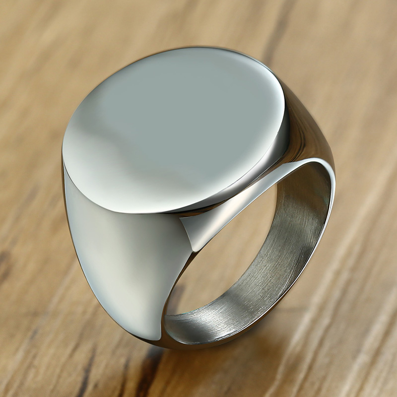 Vnox أنيق نمط الخط الأولي ختم  - مراجعة Mens Signet Ring وسعره