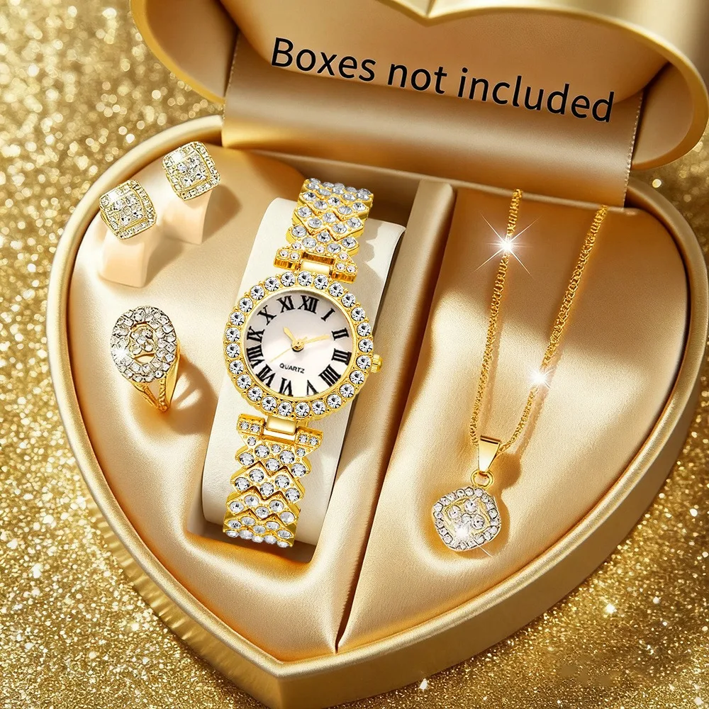2026 5 قطع ساعات نسائية أنيقة  - مراجعة Jewelry Box Watches Bracelets وسعره