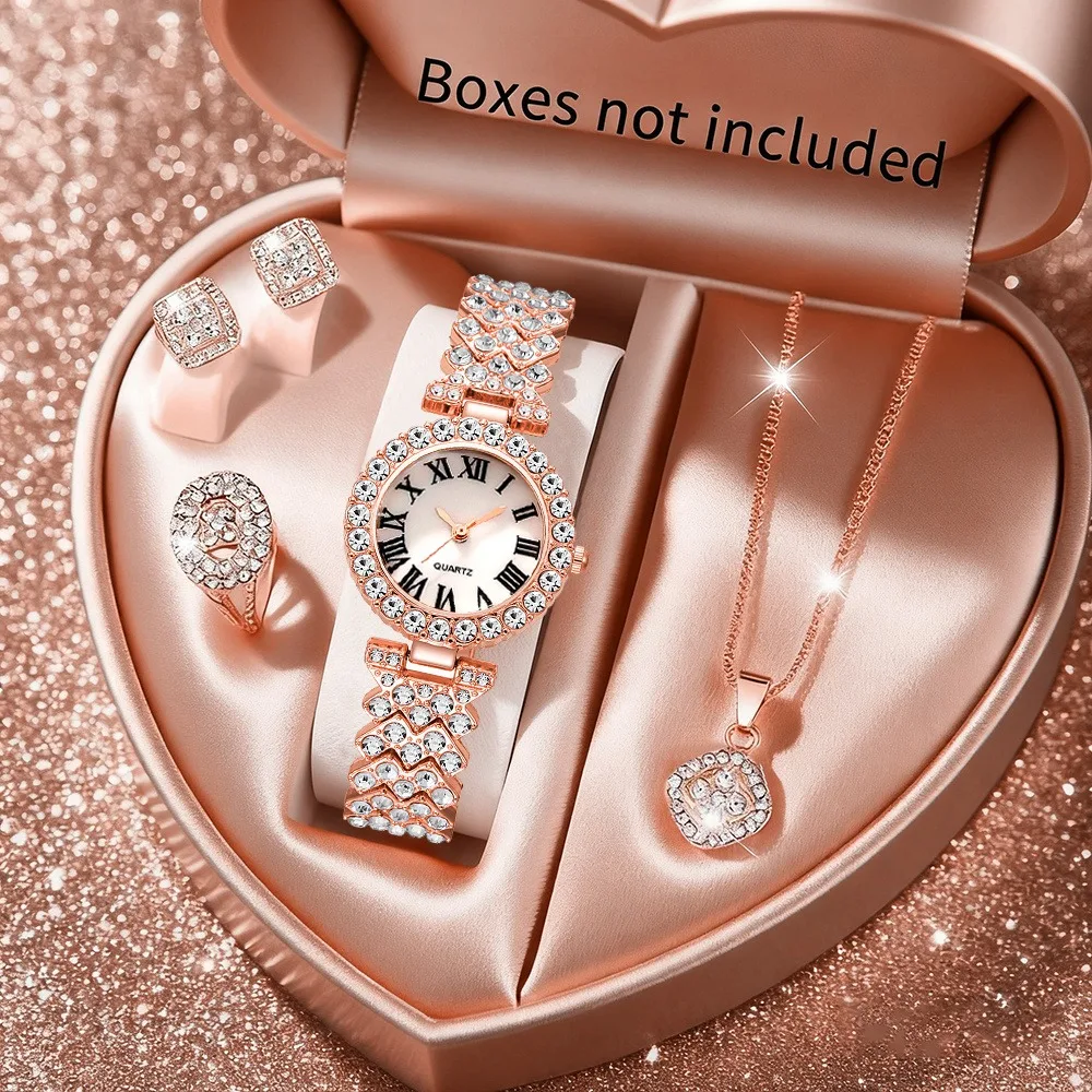 2026 5 قطع ساعات نسائية أنيقة  - مراجعة Jewelry Box Watches Bracelets وسعره
